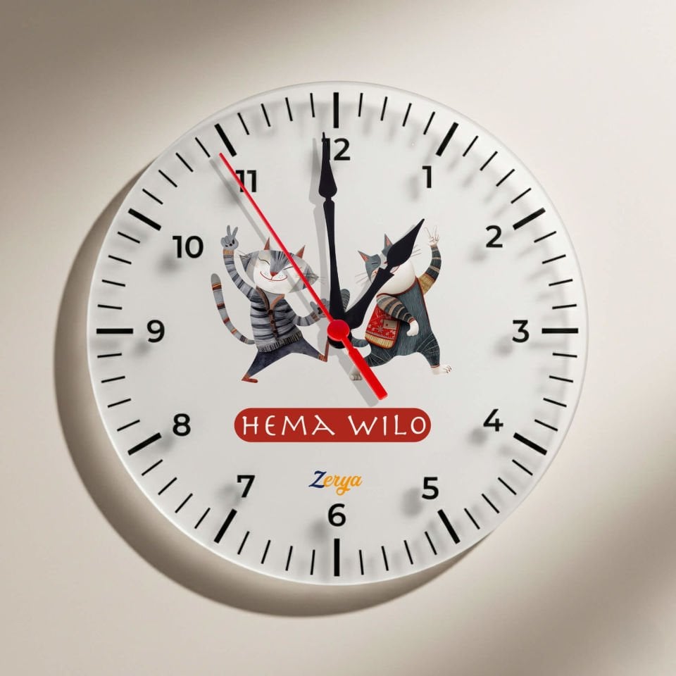 Kürtçe Hema Wilo Yazılı Duvar Saati