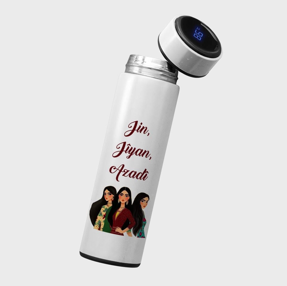 Jin Jiyan Azadi Tasarımlı Kupa Termos ve Poster Seti
