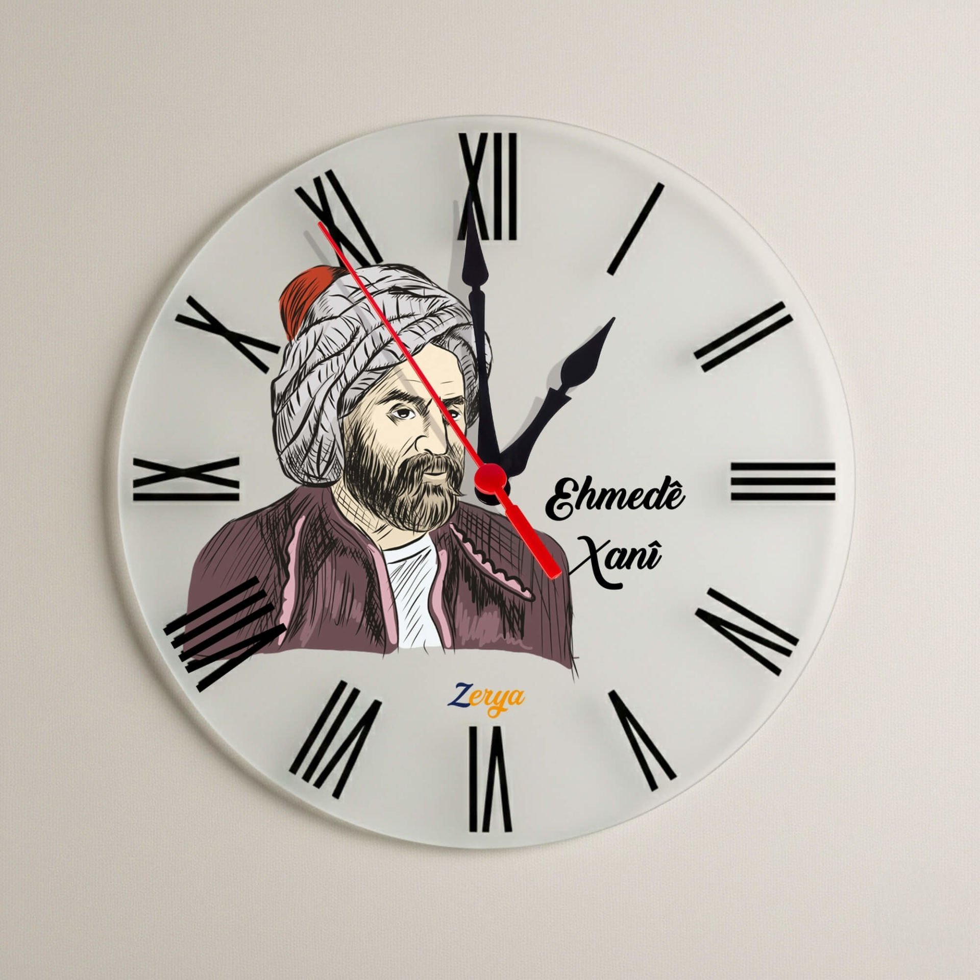 Ehmedê Xanî Tasarımlı Roma Rakamlı Duvar Saati