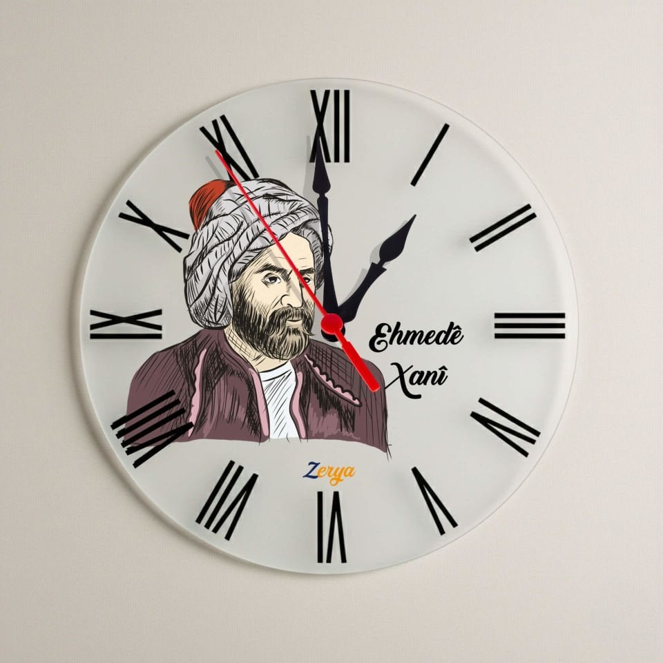 Ehmedê Xanî Tasarımlı Roma Rakamlı Duvar Saati