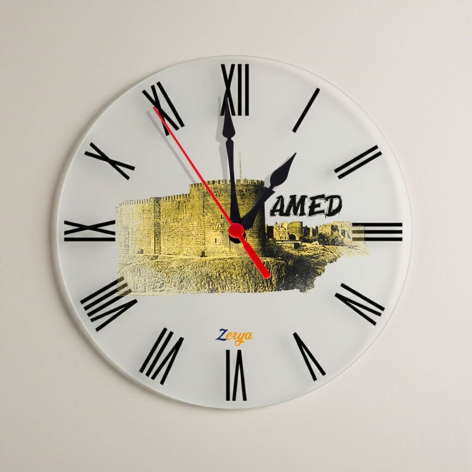 Amed Diyarbakır Sur Tasarımlı Roma Rakamlı Duvar Saati