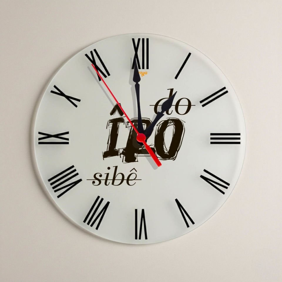 Kürtçe Do Îro Sibê Yazılı Roma Rakamlı Duvar Saati
