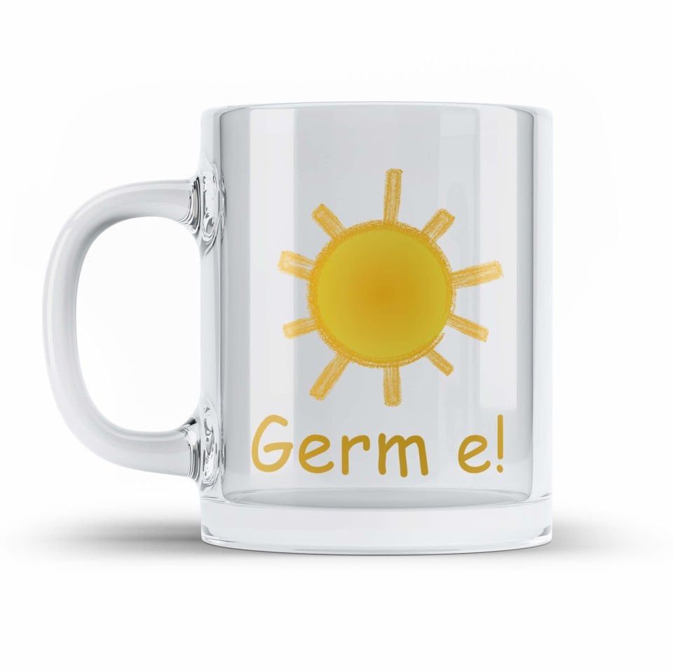 Germ e Temalı şeffaf Camlı Kupa Bardak - Germ e Bardağı