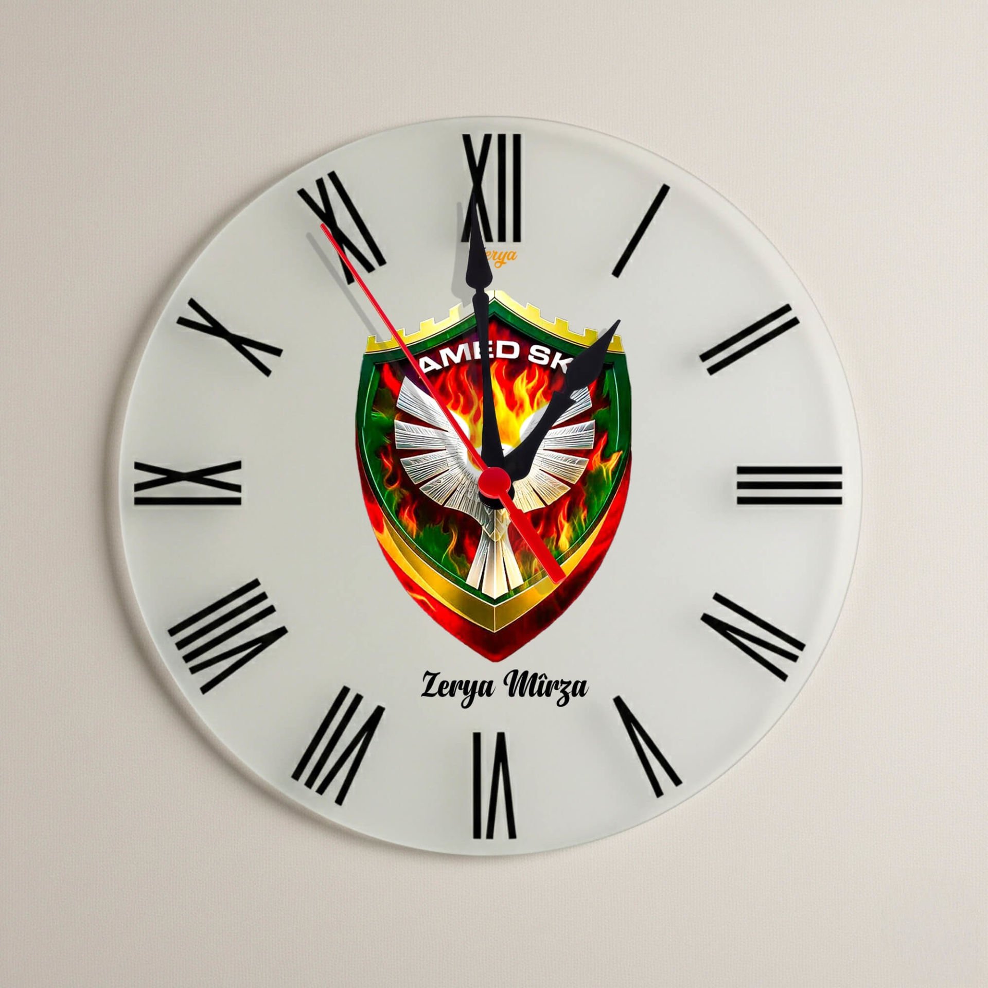 İsme Özel Amedspor Temalı Roma Rakamlı Duvar Saati - Amed Spor Saati