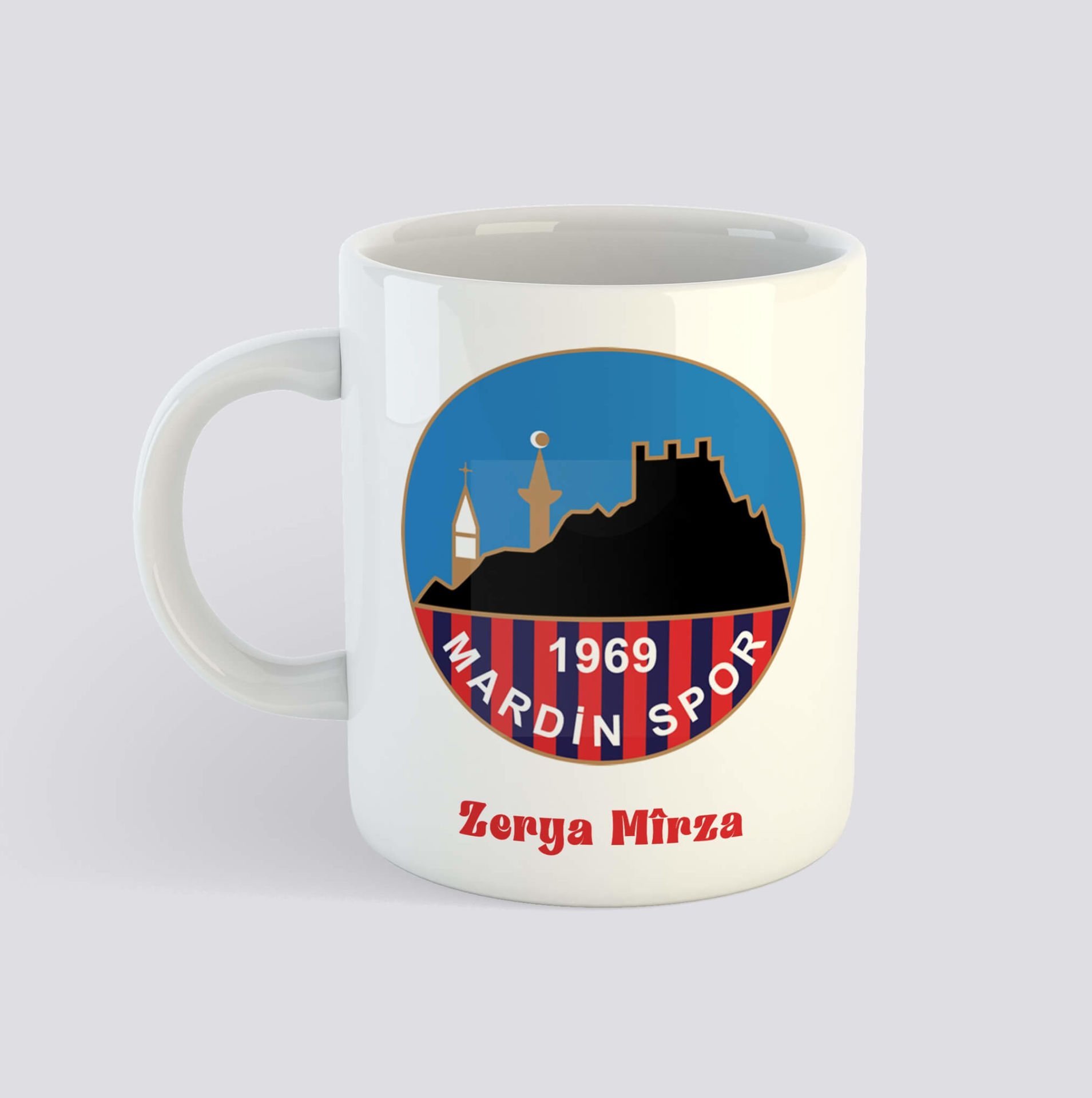 İsme Özel Şampiyon Mardin Spor 1969 Porselen Kupa Bardak - MardinSpor 1969 Kupası