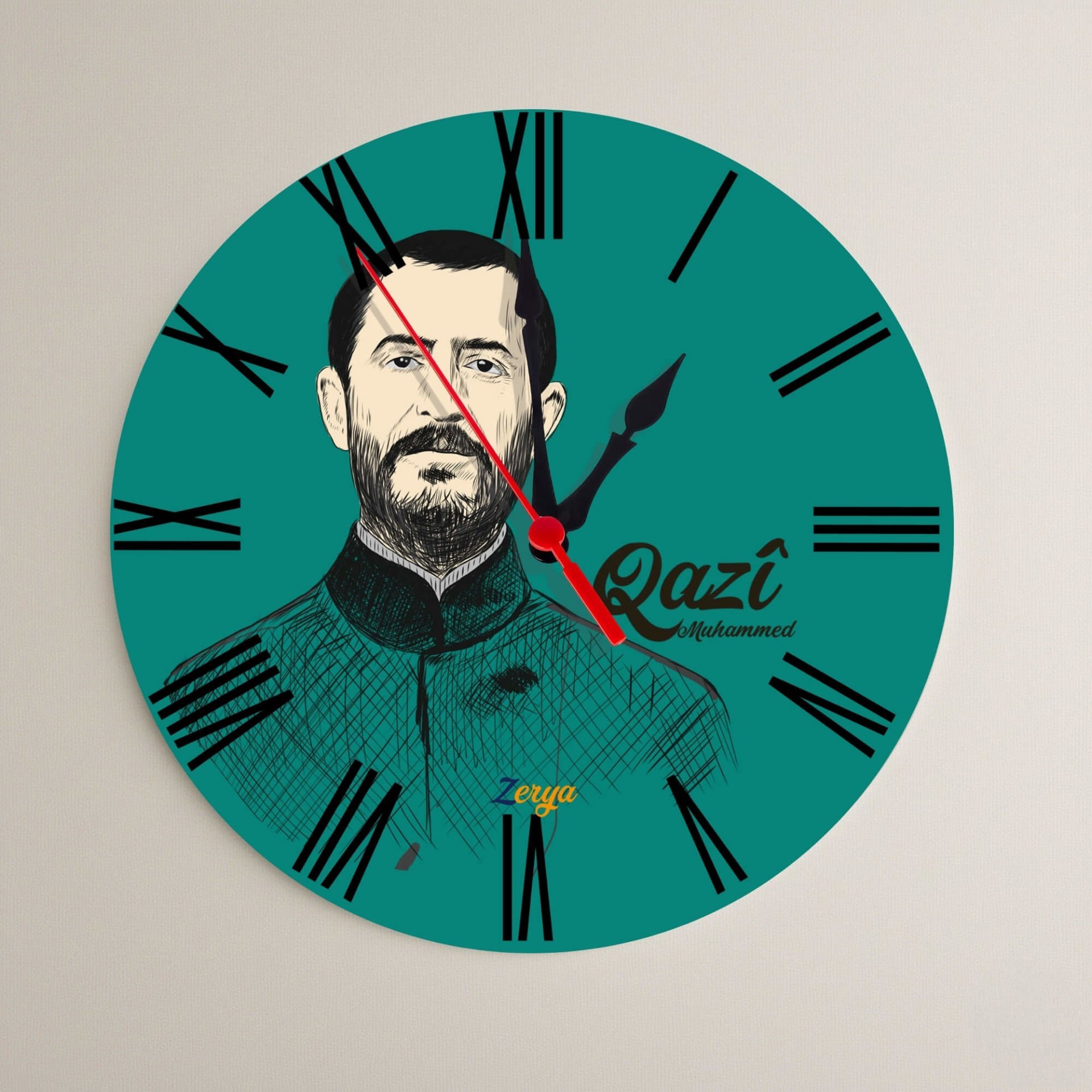 Qazi Muhammed Tasarımlı Roma Rakamlı Duvar Saati