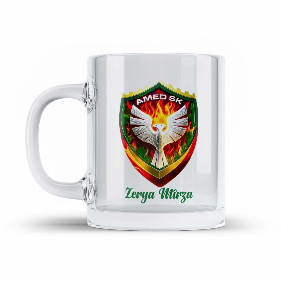 İsme Özel Amed Spor Tasarımlı Şeffaf Camlı Kupa Bardak - AmedSpor Camlı Bardağı