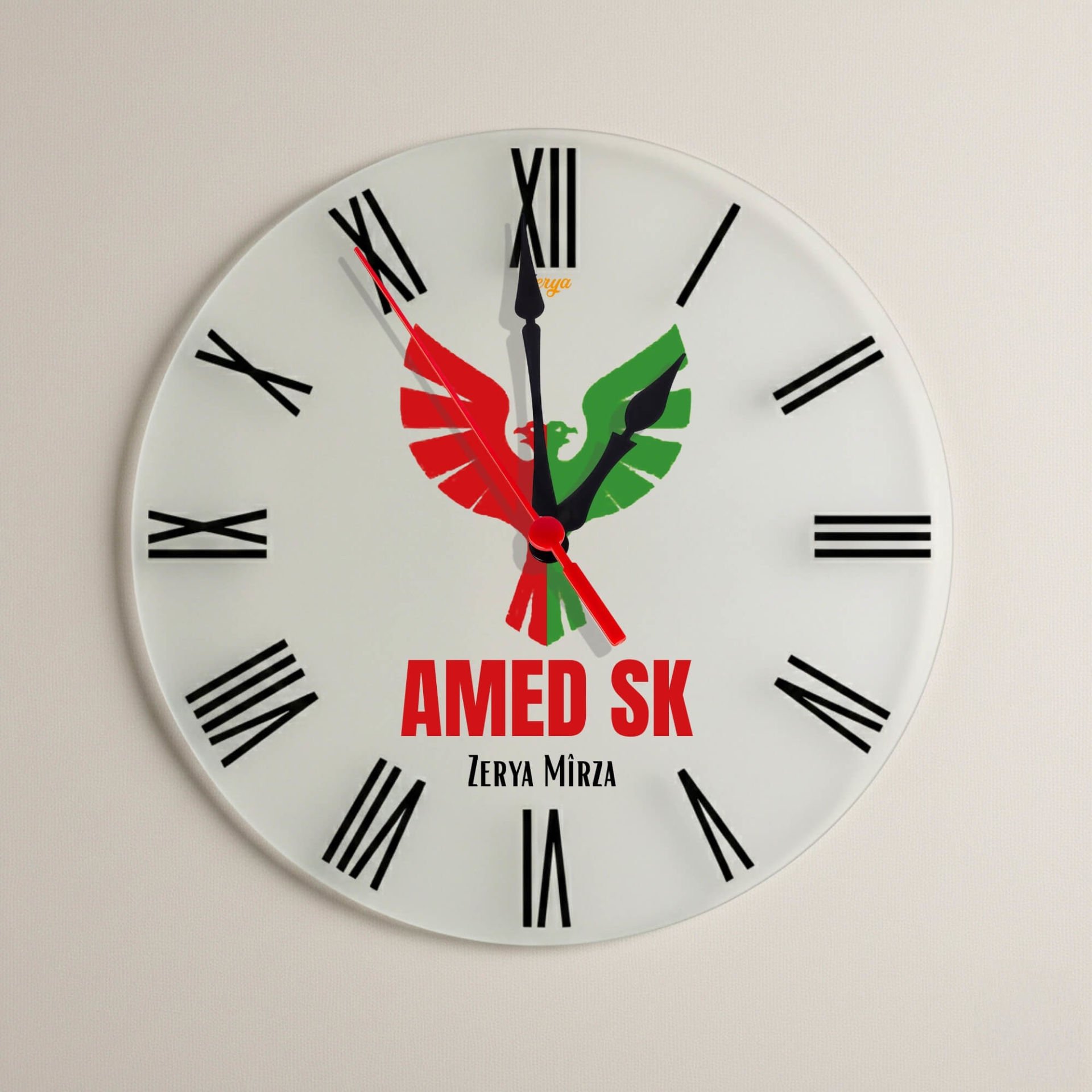 İsme Özel Amedspor Motifli Duvar Saati - Amed Spor Roma Rakamlı Duvar Saati