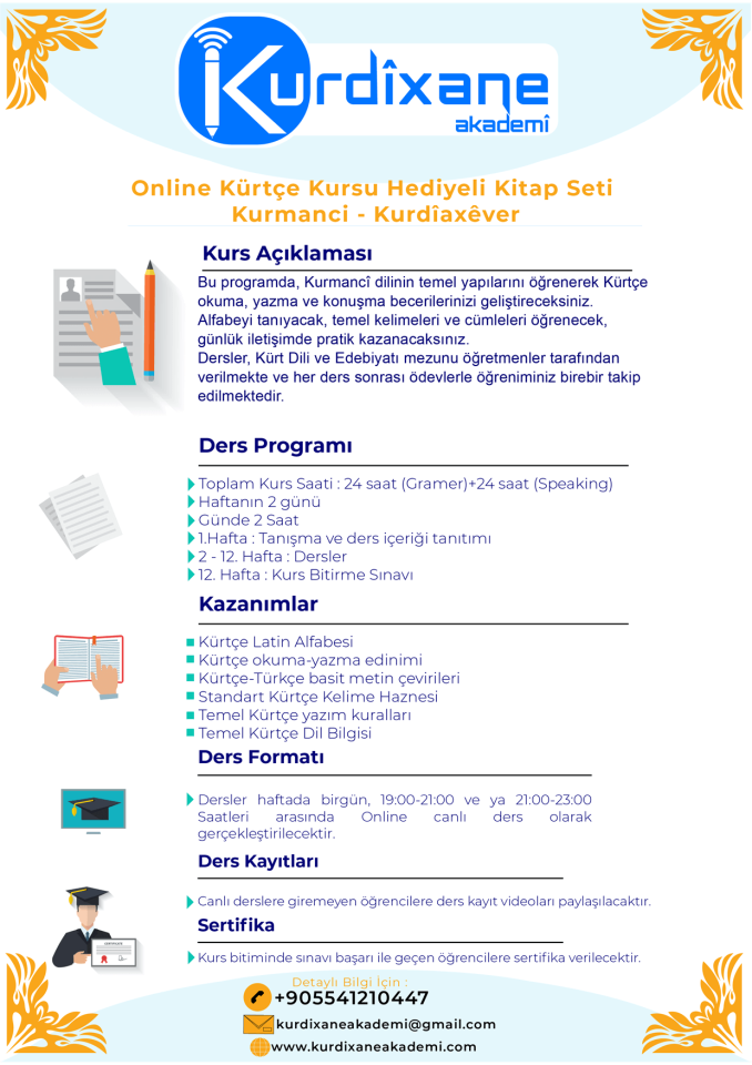 Kürtçe Konuşabilenler İçin Online Kurs Hediyeli Set - KURMANCÎ - Kurdiaxêver