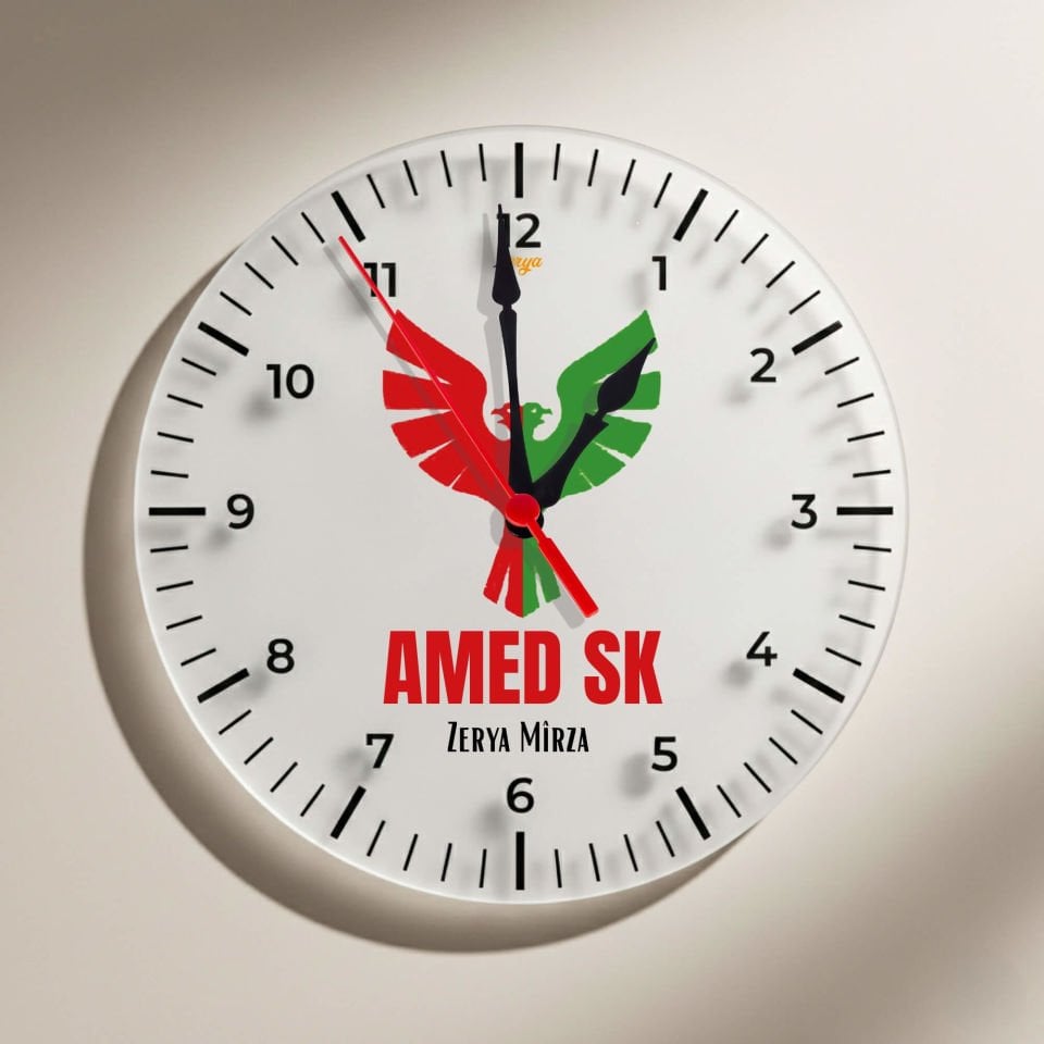 İsme Özel Amedspor Motifli Duvar Saati - Amed Spor Duvar Saati