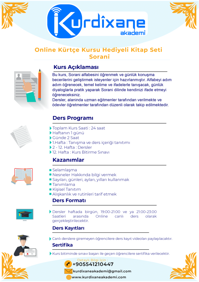 Online Kürtçe Kursu Hediyeli Kitap Seti - SORANİ