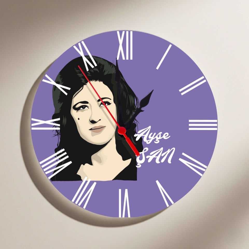 Ayşe Şan Resimli Roma Rakamlı Duvar Saati - Seeta Eyşe Şan