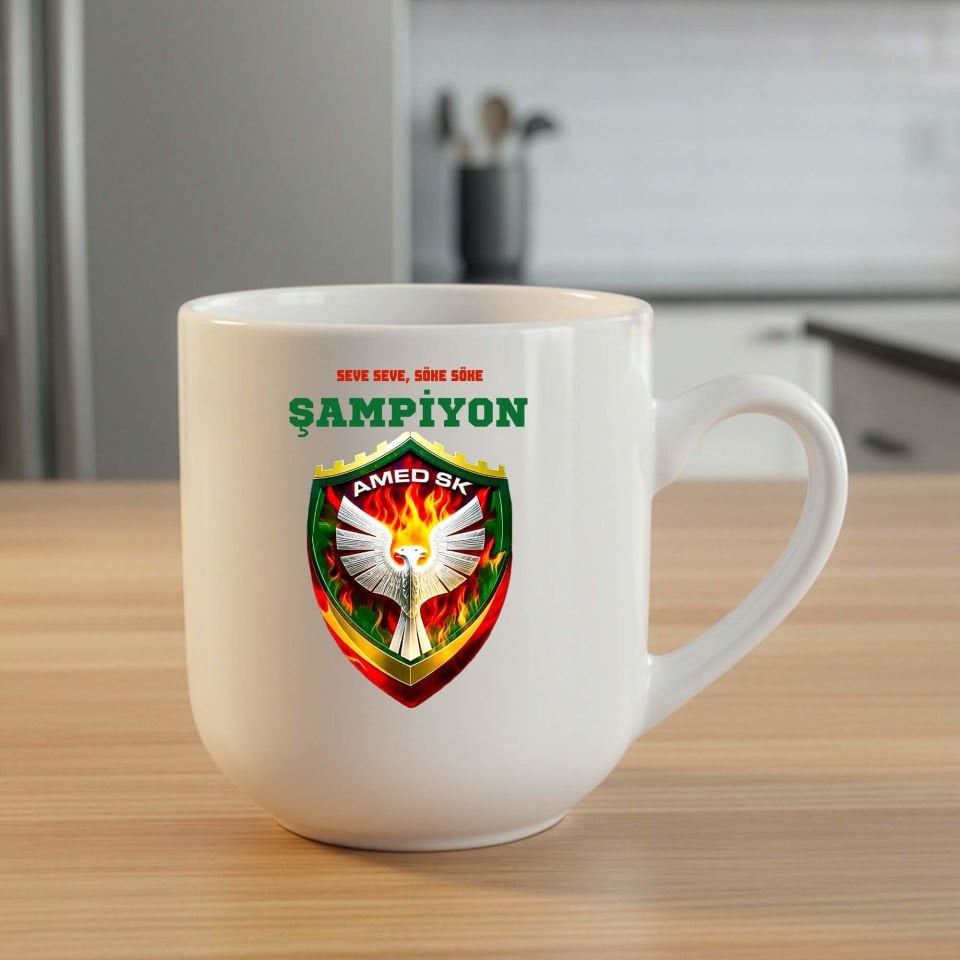 Seve Seve Söke Söke Şampiyon Amedspor Elite Oval Beyaz Kupa Bardak