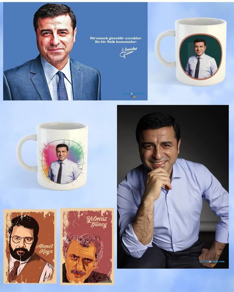 Selahattin Demirtaş Posterleri ve Kupası Seti (2 POSTER - 2 KUPA- 2 NOT DEFTERİ)