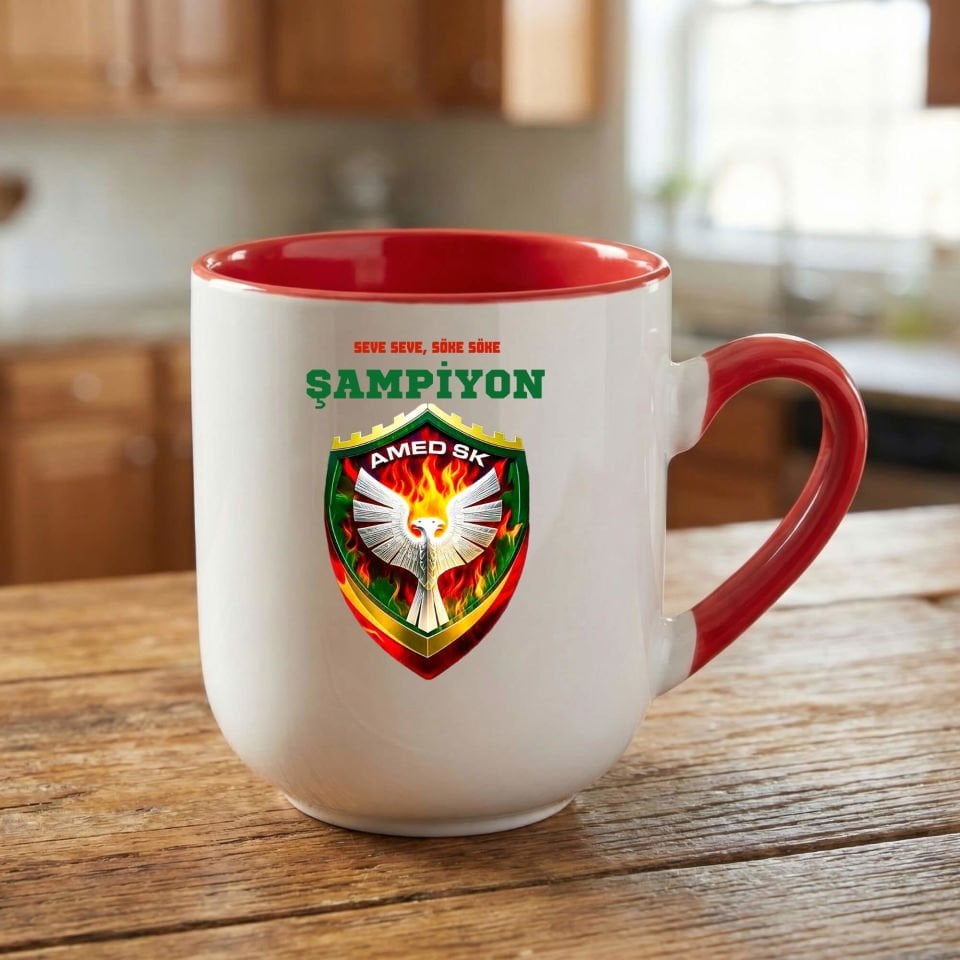 Seve Seve Söke Söke Şampiyon Amedspor Elite Oval Kırmızı Kupa Bardak