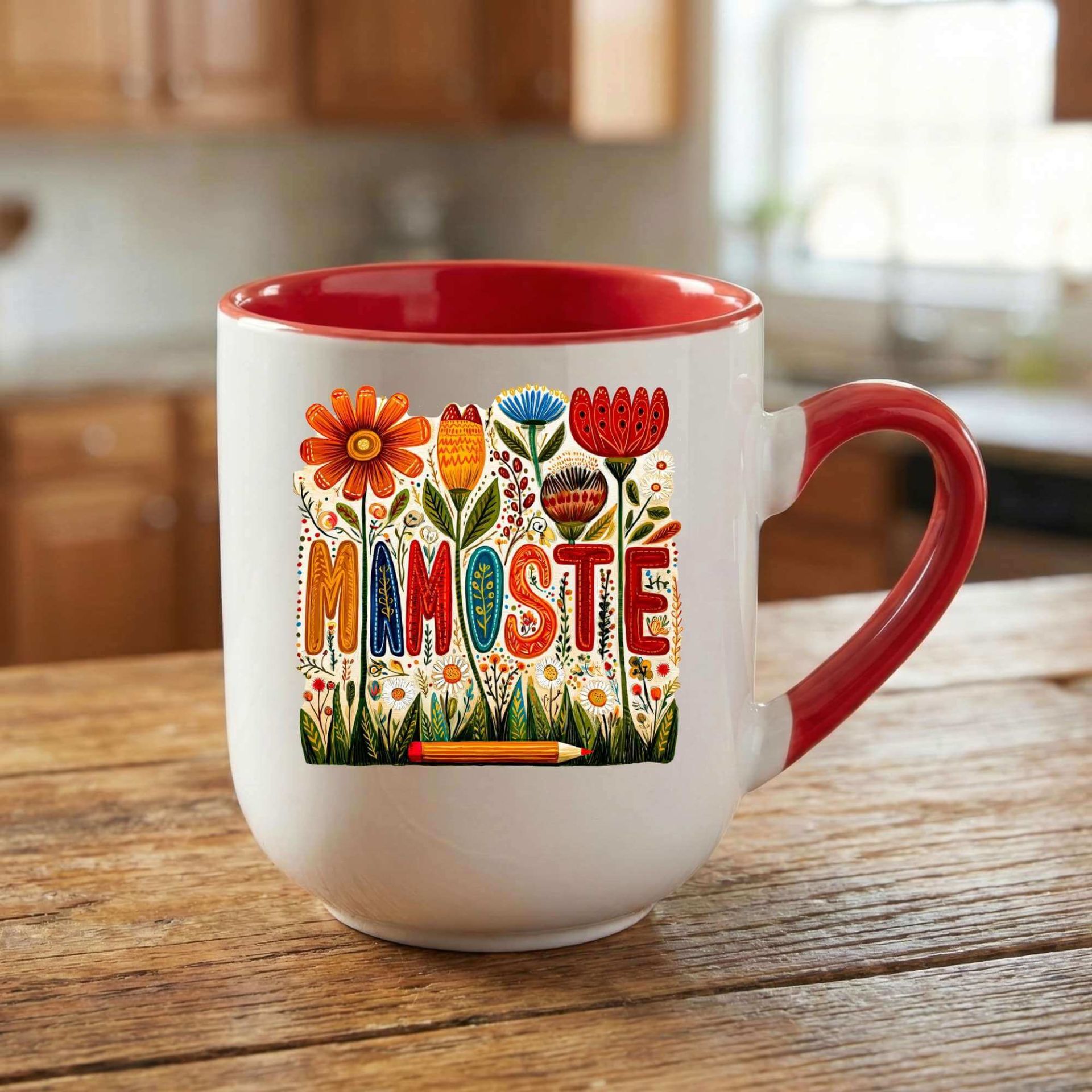 Öğretmenlere Özel Kürtçe Mamoste Yazılı Elite Oval Kırmızı Kupa Bardağı