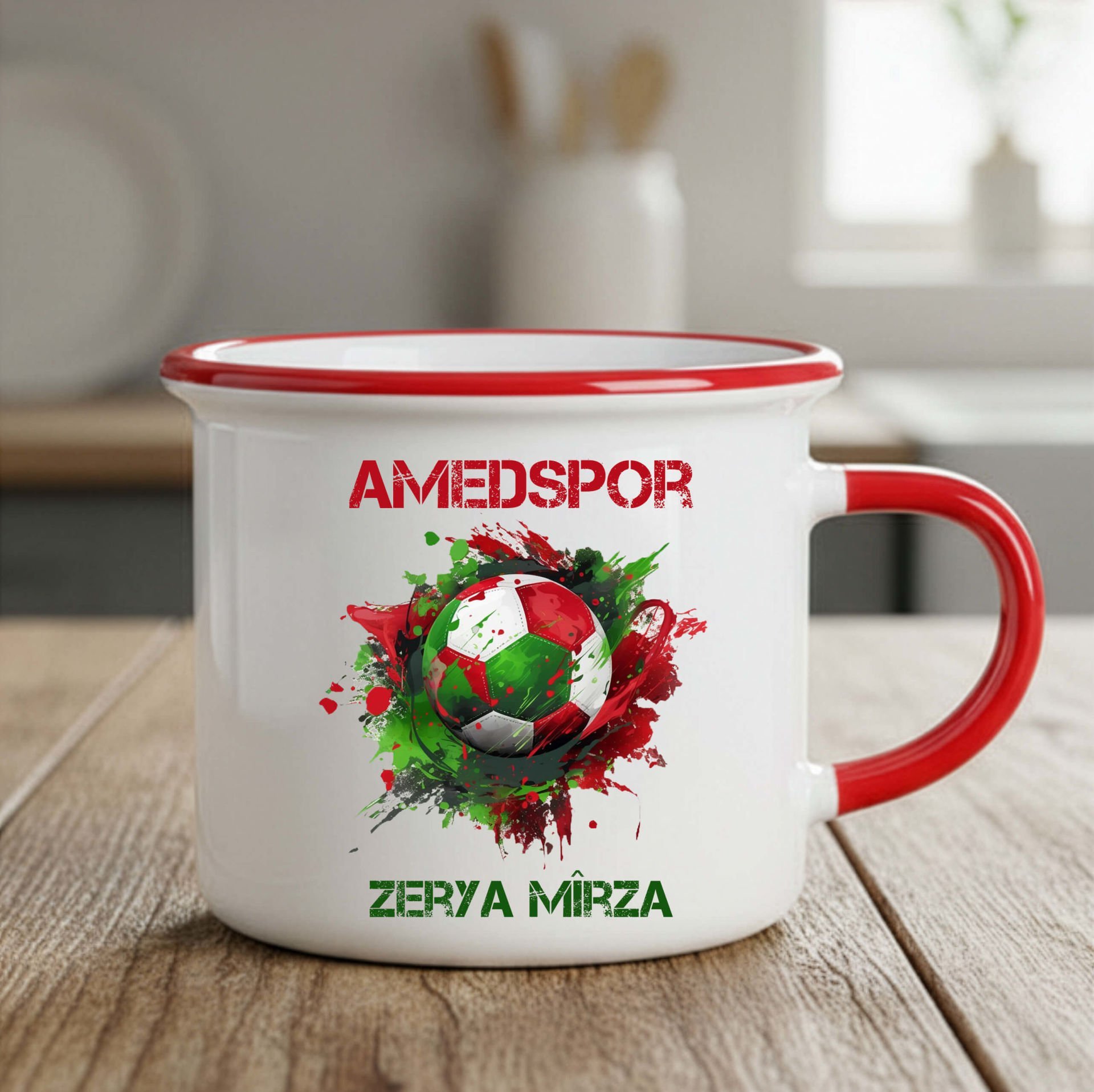 İsme Özel Amedspor Toplu Enamel Kupa Bardak - Amed spor Enamel Kupası