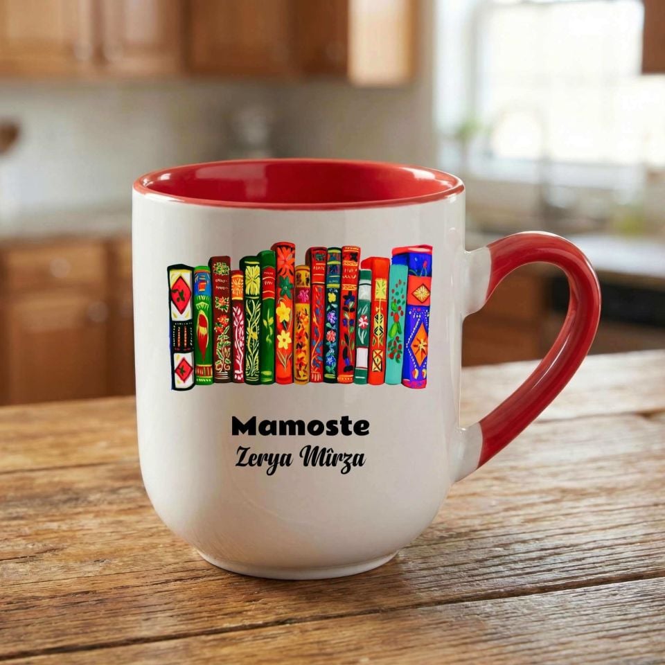 İsminize ve Öğretmenlere Özel Kürtçe Mamoste Yazılı Elite Oval Kırmızı Kupa Bardak