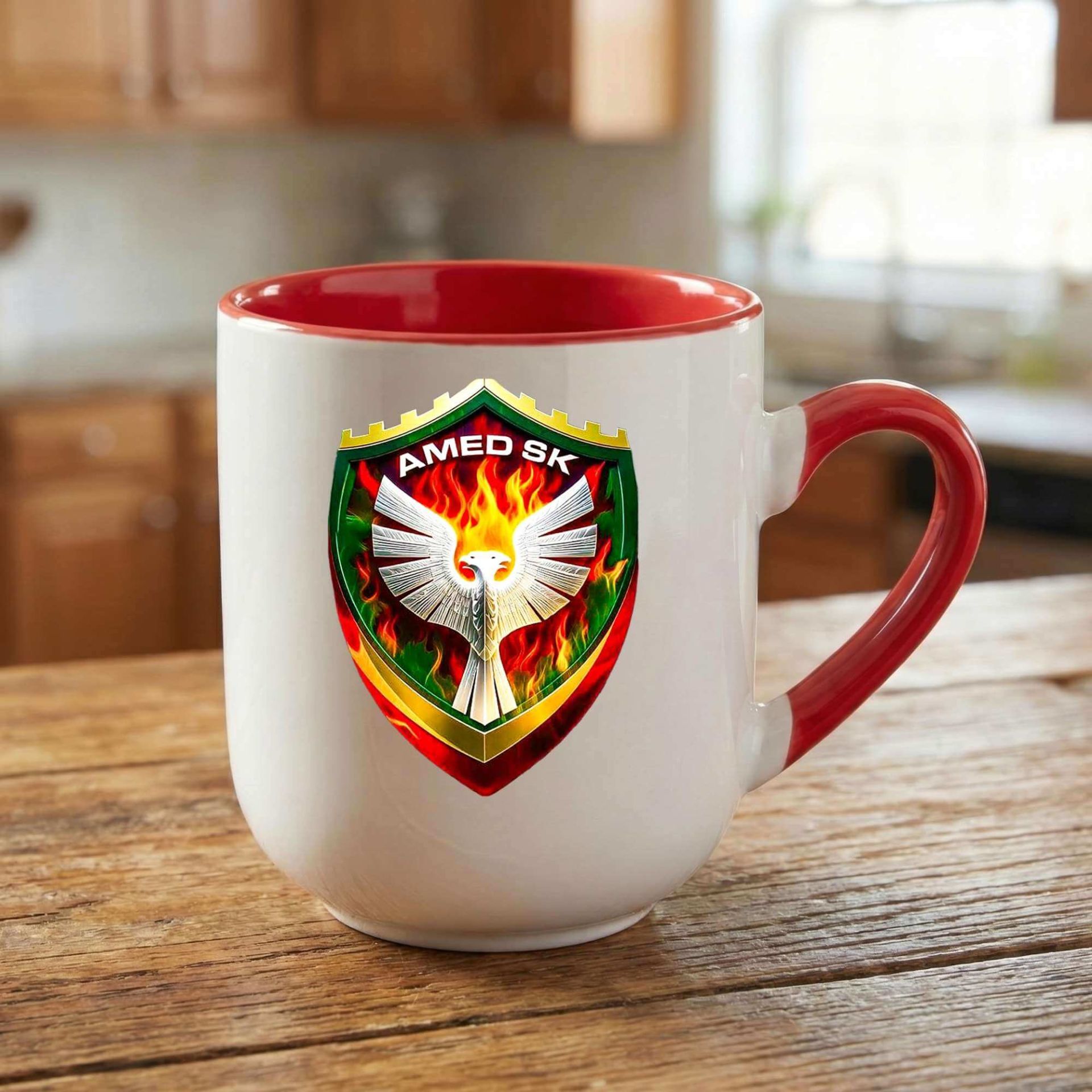 Amedspor Tasarımlı Elite Oval Kırmızı Kupa Bardak - Amed Spor Bardağı