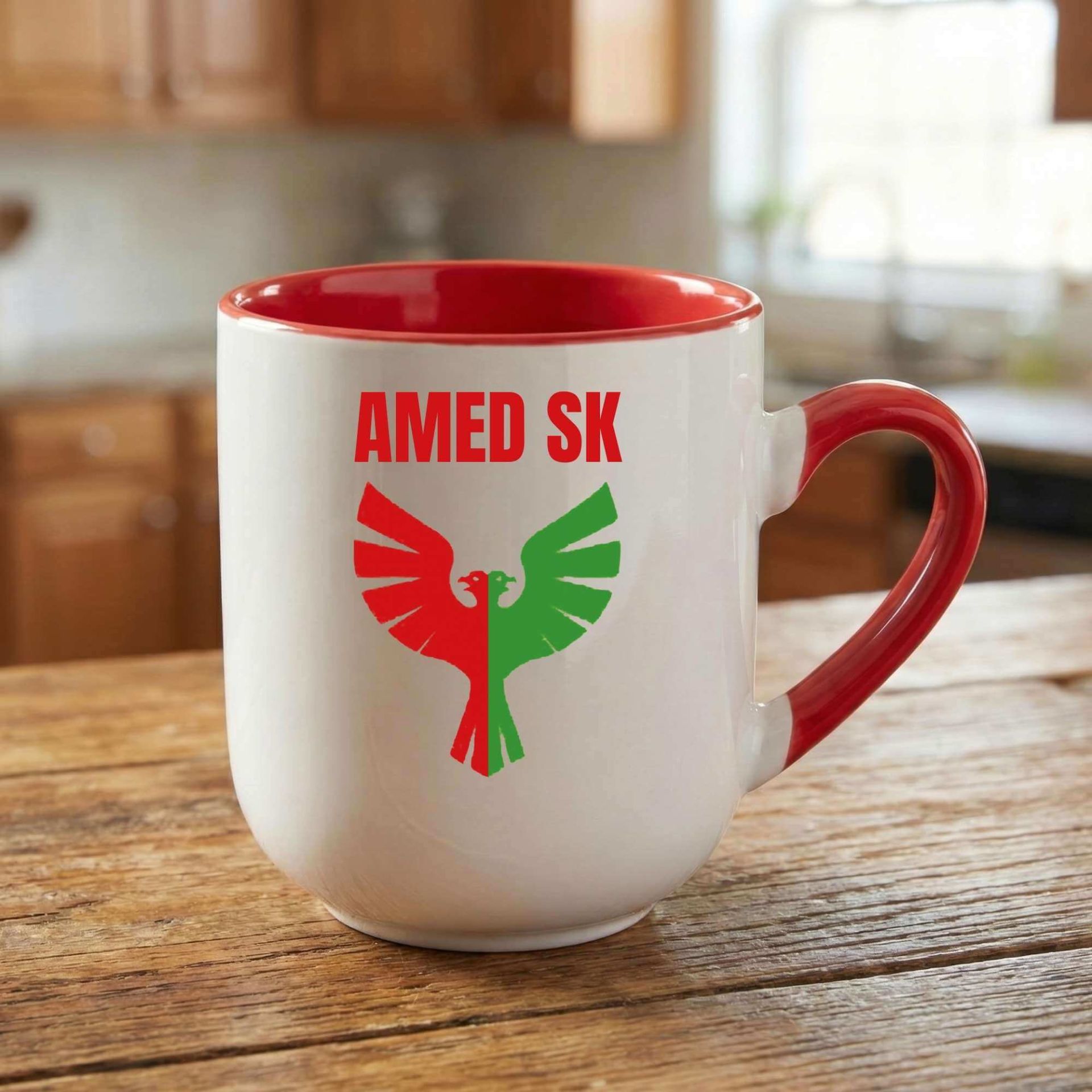 Amedspor SK Tasarımlı Elite Oval Kırmızı Kupa Bardak - Amed Spor SK Bardağı