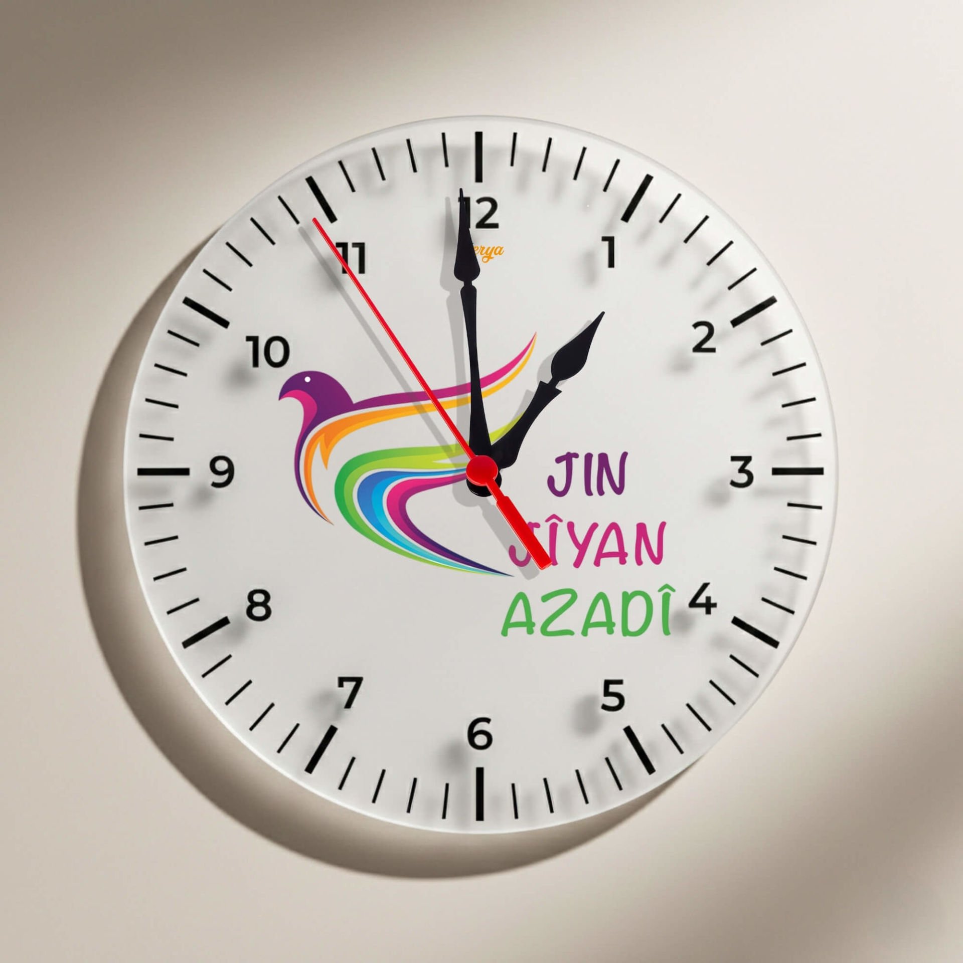 Jin Jiyan Azadi Güvercin Tasarımlı Duvar Saati