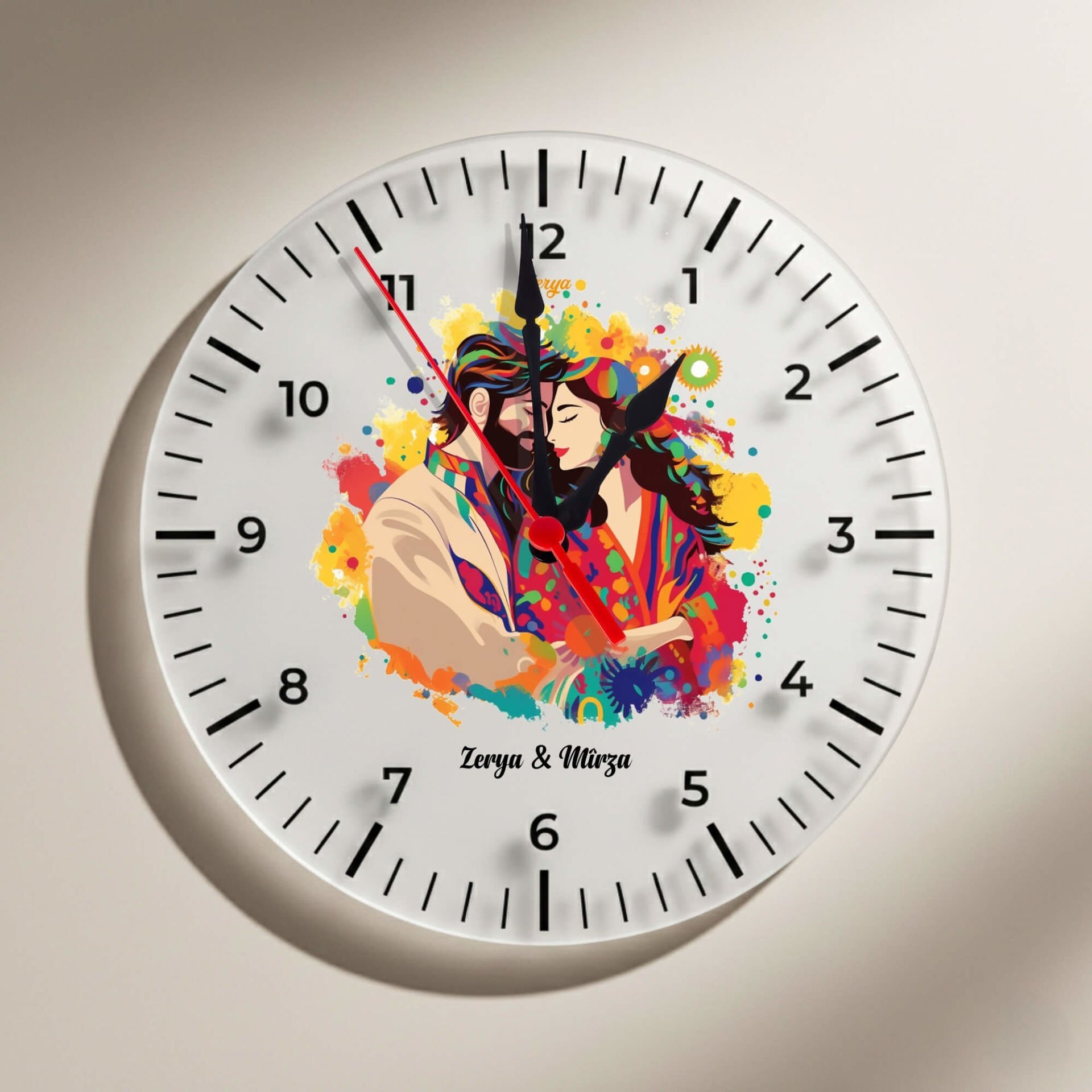 İsme Özel Mem û Zîn Tasarımlı Duvar Saati