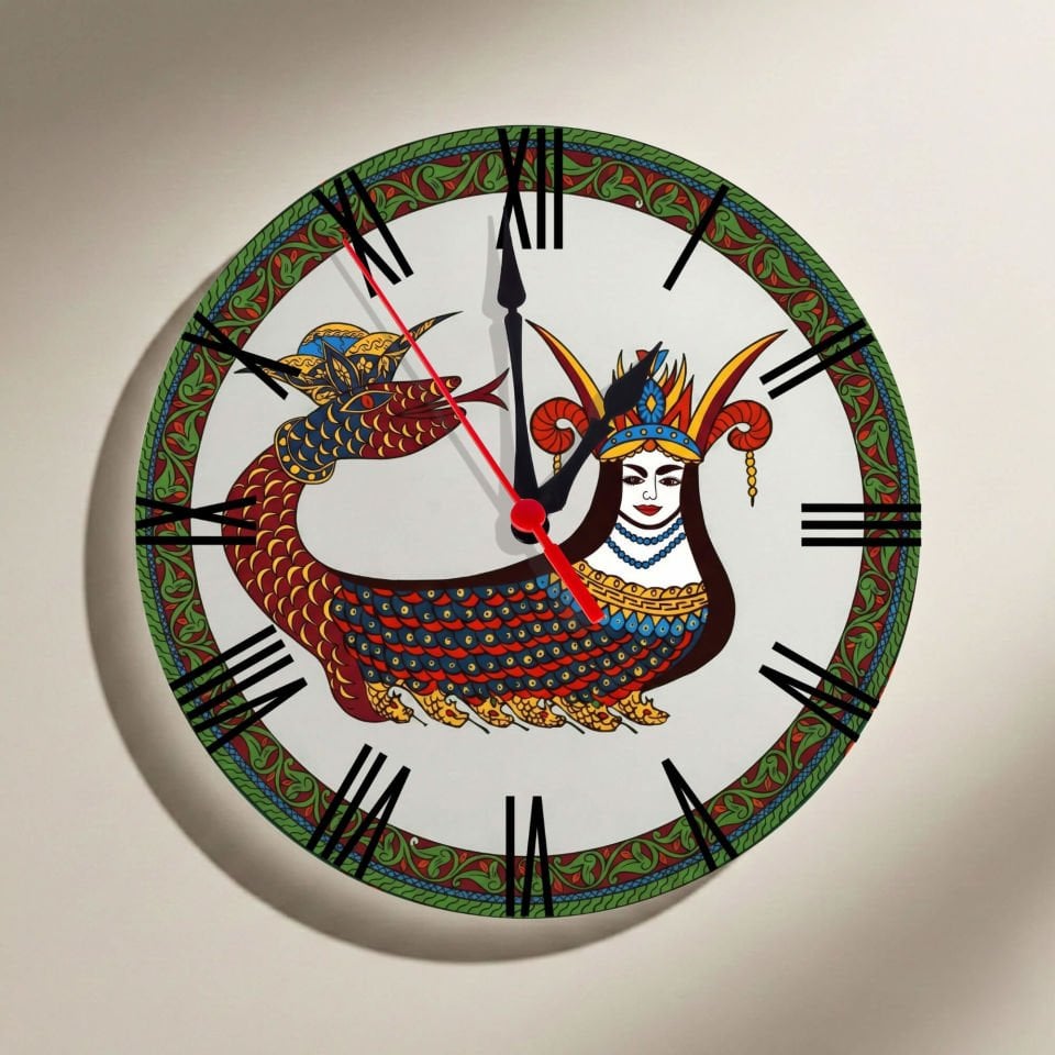 Orjinal Şahmaran Tasarımlı Duvar Saati - Orjinal Roma Rakamlı Şahmeran Saat