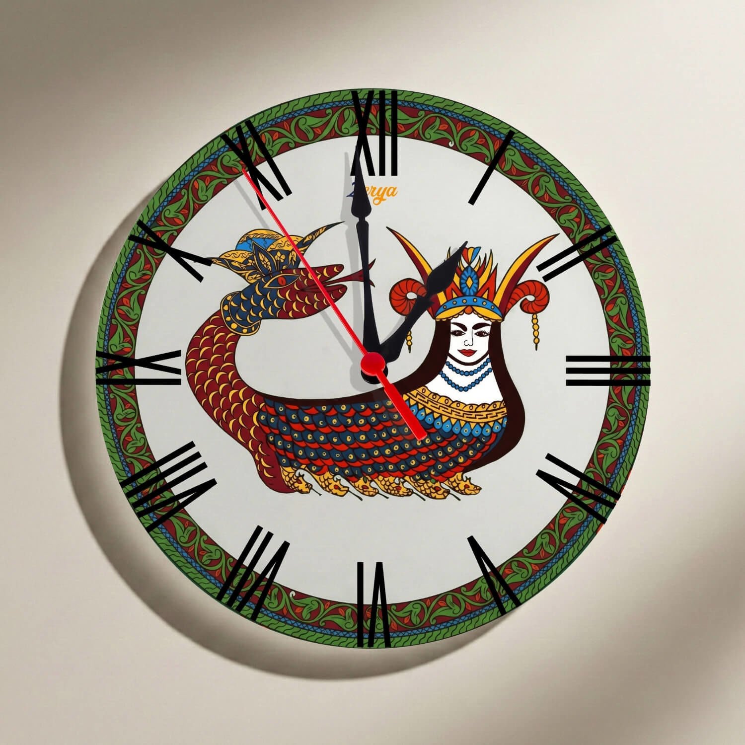 Orjinal Şahmaran Tasarımlı Duvar Saati - Orjinal Roma Rakamlı Şahmeran Saat