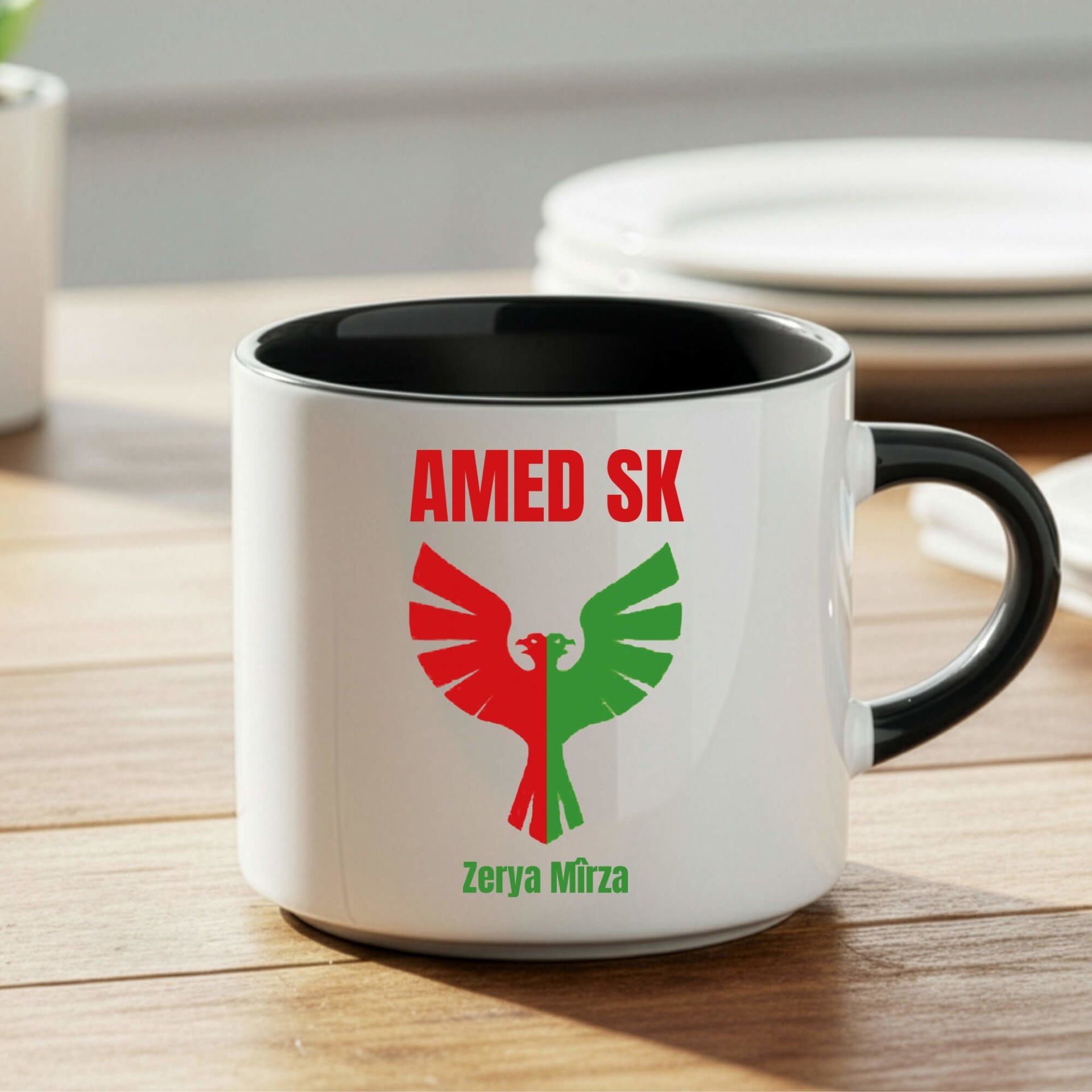 İsme Özel Amedspor Tasarımlı Siyah Nescafe Kupa Bardağı - Amed Spor Kupa Bardak