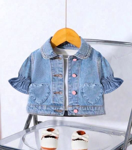 Kız çocuk etekli denim takım