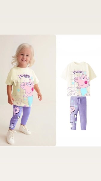 Kız çocuk yazlık taytlı Peppa takım