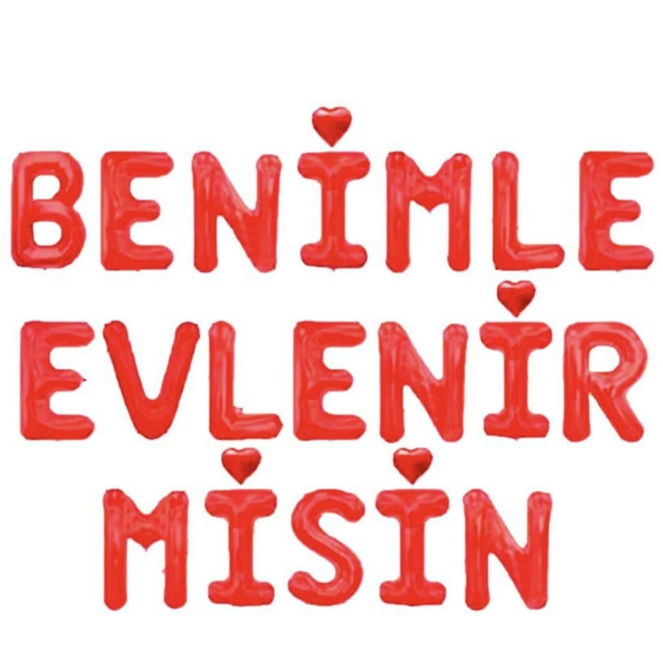 SET BENİMLE EVLENİRMİSİN FOLYO BALON KIRMIZI