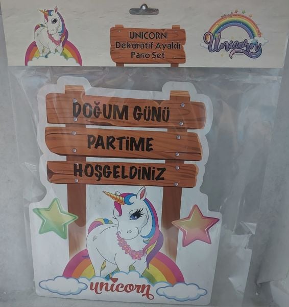 DEKORATİF AYAKLI 5'Lİ PANO SET UNICORN