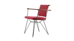 Loft Metal Sandalye Ahşap Kollu Özel Kumaş