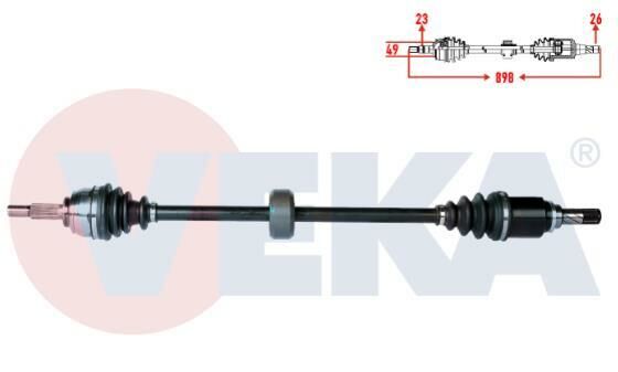 KOMPLE AKS SAG ON DACIA SANDERO STEPWAY 1.5 DCI UZUNLUK 898mm 2012 391006331R 391004571R