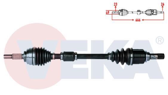 KOMPLE AKS SOL ON RENAULT CLIO IV 1.2 16v UZUNLUK 666mm 2012- 391018662R
