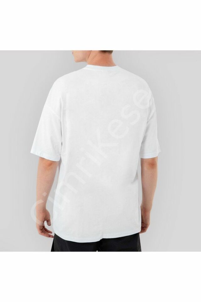 Harvard University Logo Text Oversize Beyaz Tişört XL