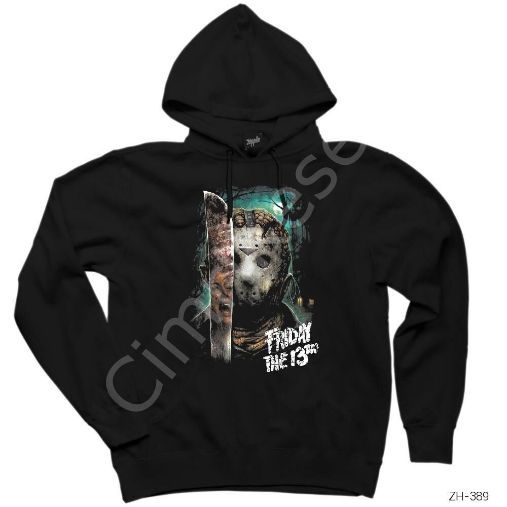 Friday the 13th 13üncü Cuma Siyah Kapşonlu Sweatshirt Hoodie