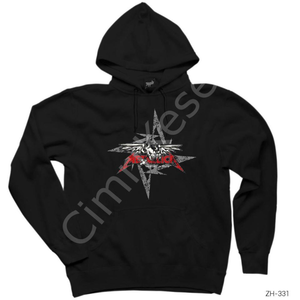 Metallica Seek And Destroy Blade Siyah Kapşonlu Sweatshirt Hoodie