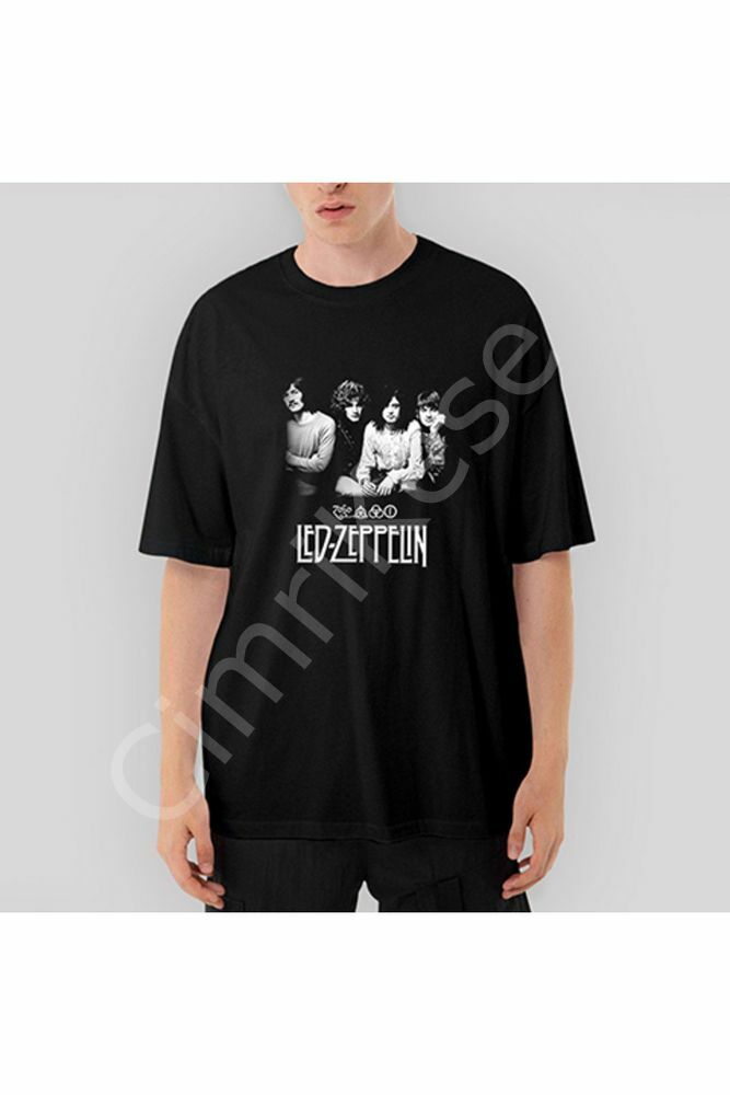 Led Zeppelin Group Oversize Siyah Tişört L