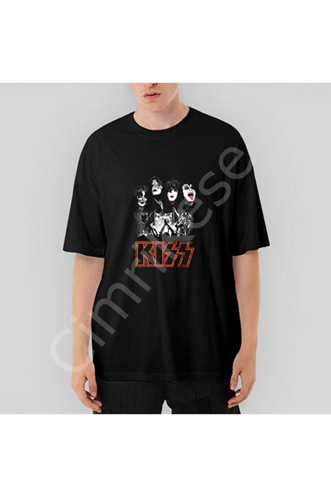 Kiss Rock the House Oversize Siyah Tişört S