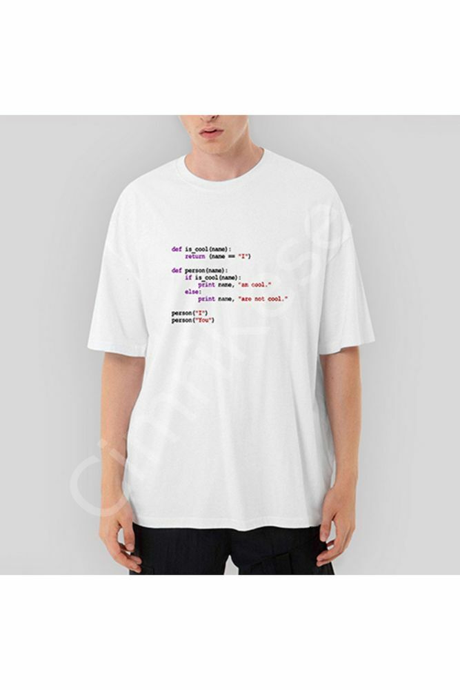 Python Language Oversize Beyaz Tişört S