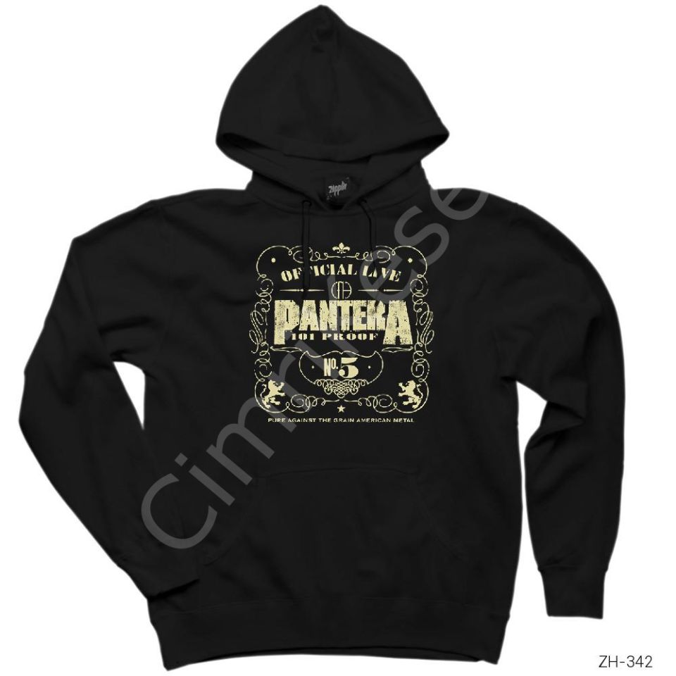 Pantera Cover Siyah Kapşonlu Sweatshirt Hoodie