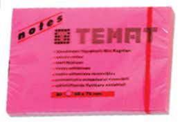 TEMAT 11609 YAPIŞKANLI NOT KAĞIDI 50x75 PEMBE FOSFORLU