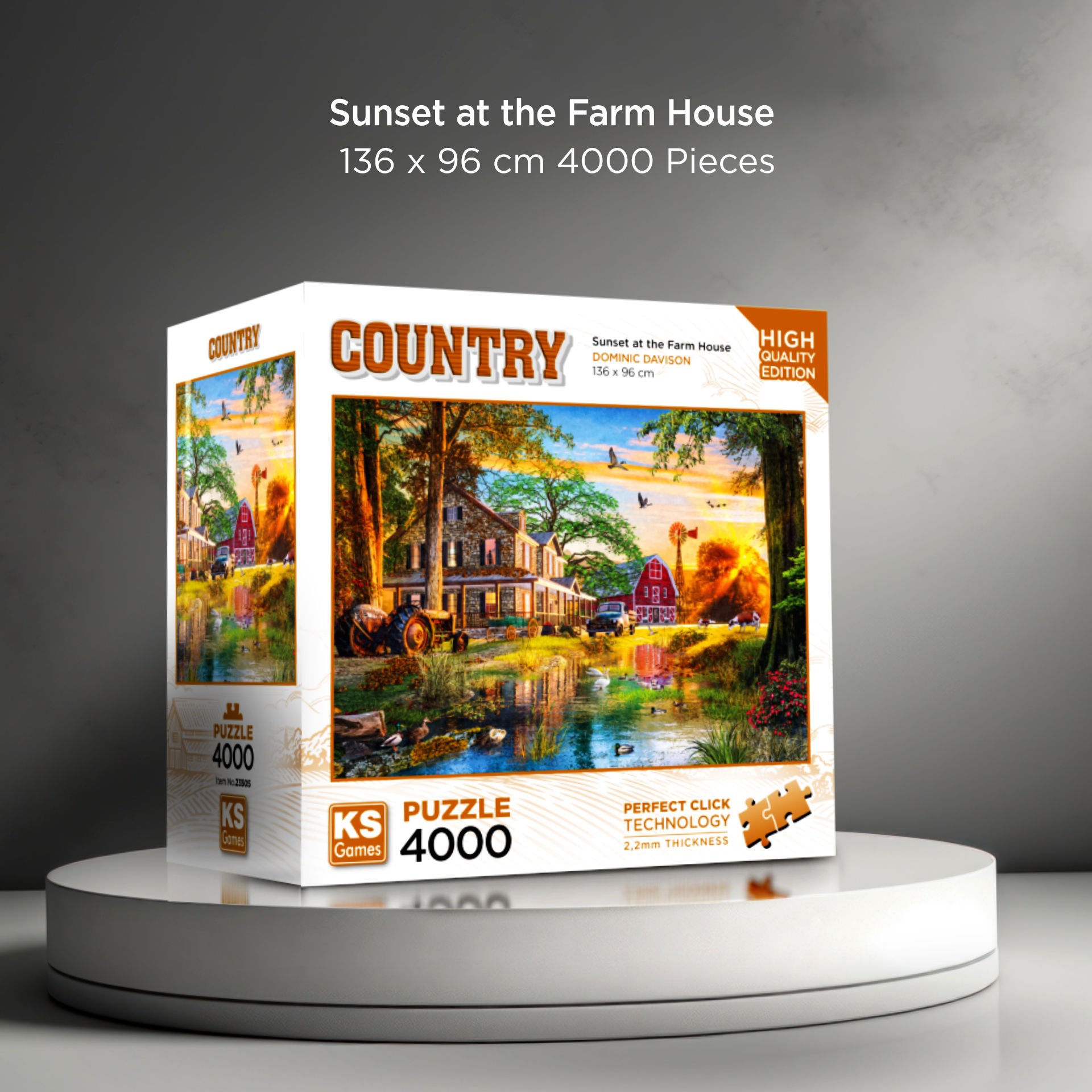 Sunset At The Farm House ( çiftlik evinde gün batımı ) puzzle 4000 parça