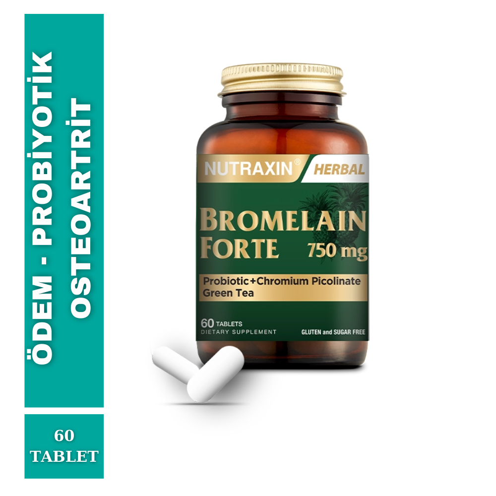 Nutraxin Bromelain Forte Ödem 750 mg 60 Tablet