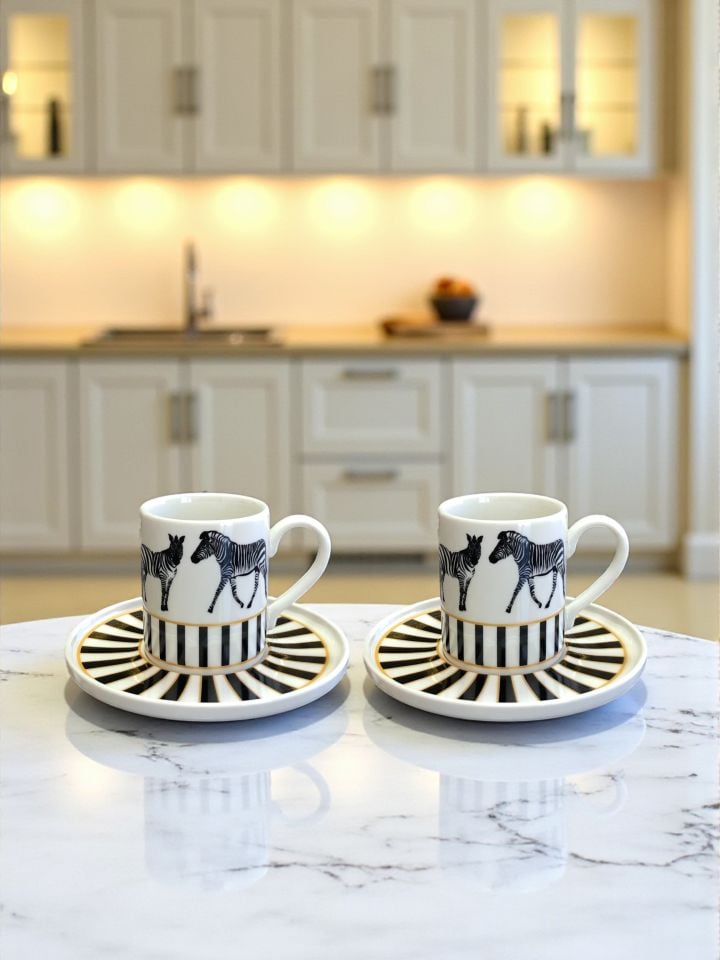 Mutfak Seti 101 Zebra At Desenli Gold