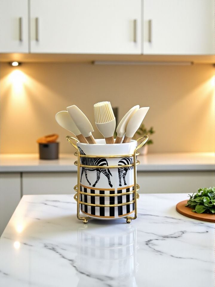 Mutfak Seti 101 Zebra At Desenli Gold