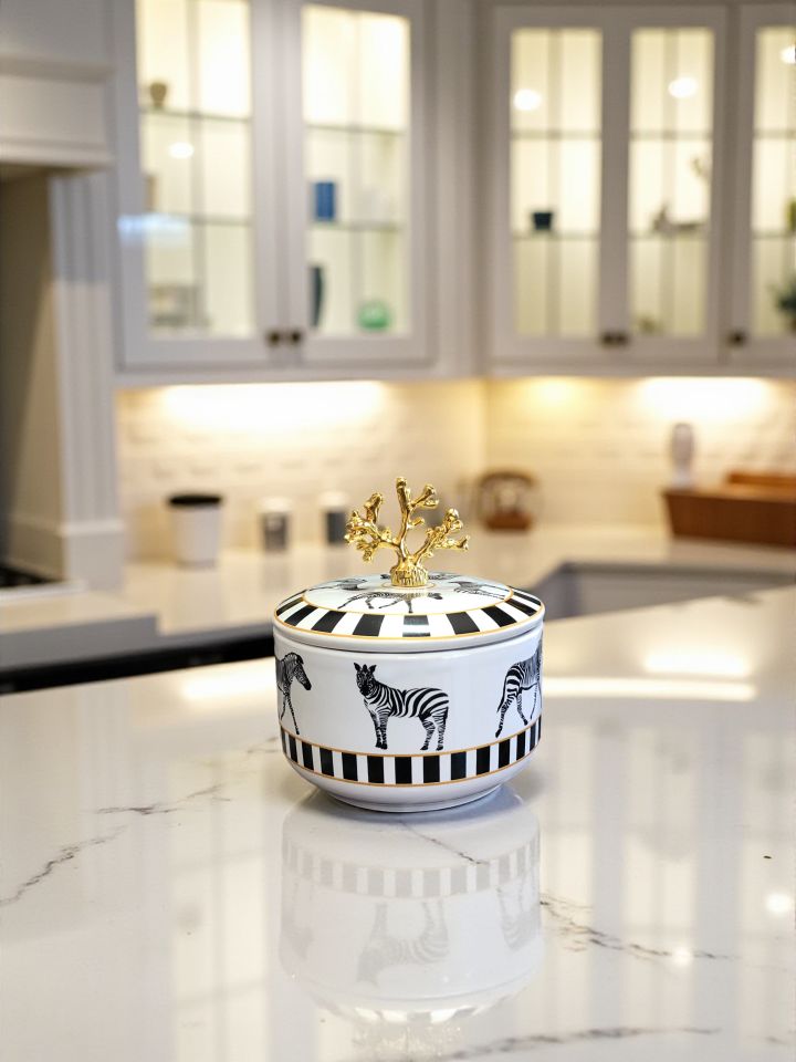 Mutfak Seti 101 Zebra At Desenli Gold