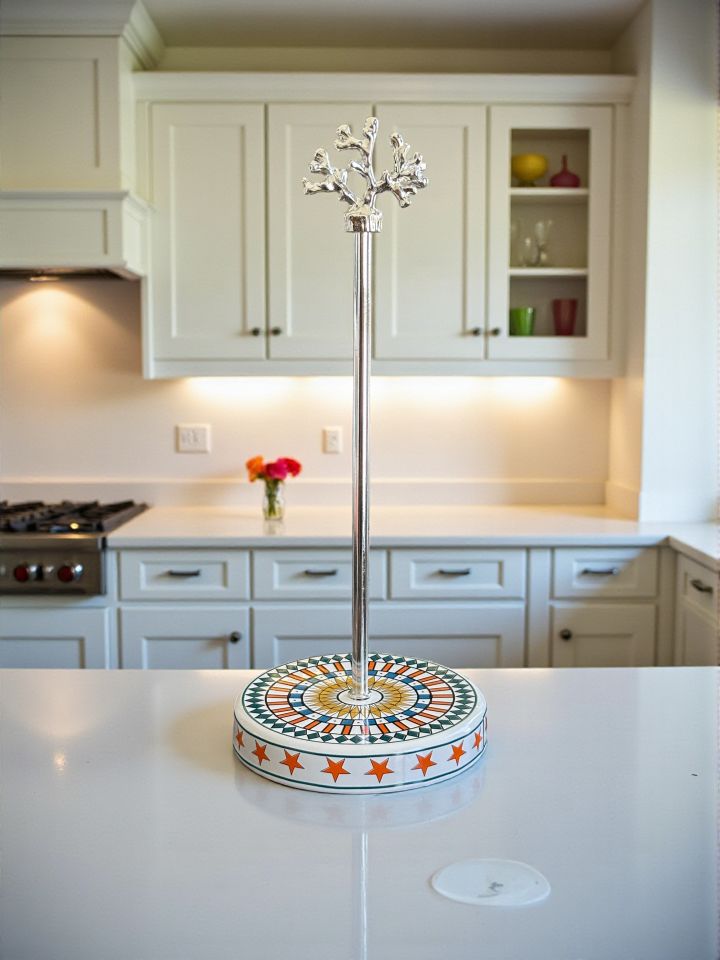 Kağıt Havluluk Rulo Peçetelik Mutfak Aksesuarı Seramik Herm At Desen GÜMÜŞ